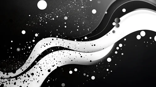 Monochrome starstream ribbons swirl through cosmic night.