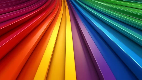 Curving rainbow ribbons of color sweeping into view.