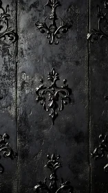 Velvety black wall embraces ornate baroque flourishes softly