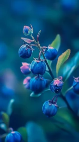 Dewdrop-Kissed Blueberries Glow in Magical Blue Light