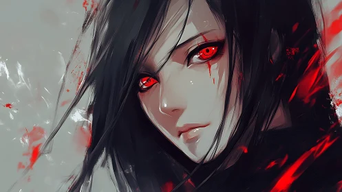 Scarlet gaze of the midnight reaper girl, calmly burning.