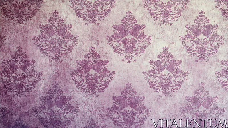 Vintage pink damask wallpaper texture with faded pattern.