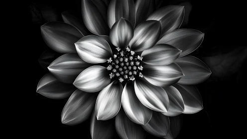 Monochrome Dahlia: Radiance Sculpted in Shadow and Light