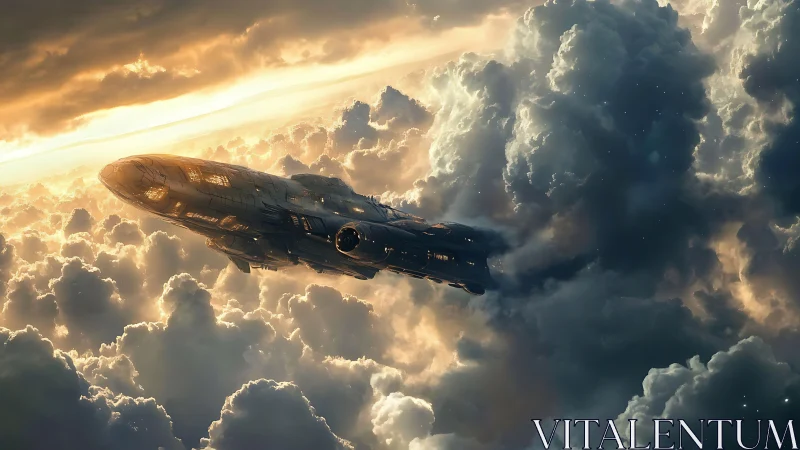 Starfaring leviathan glides through thunderhead cathedrals.