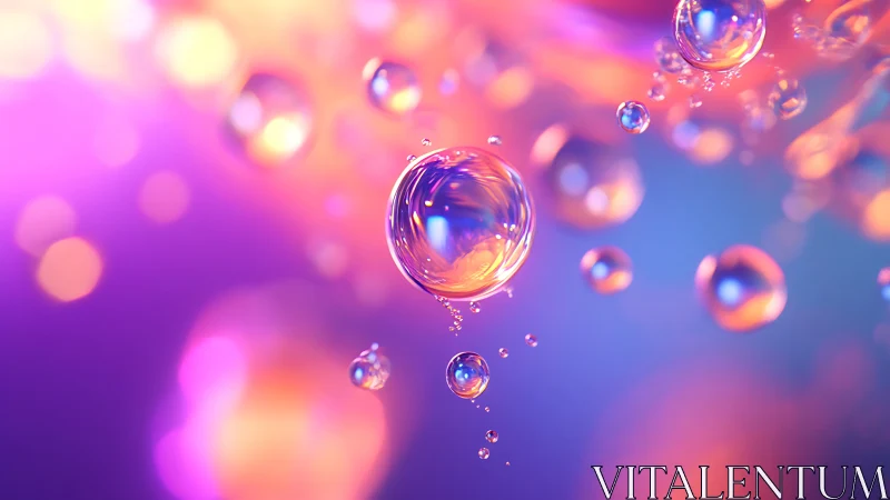Colorful floating bubbles on vibrant abstract background.