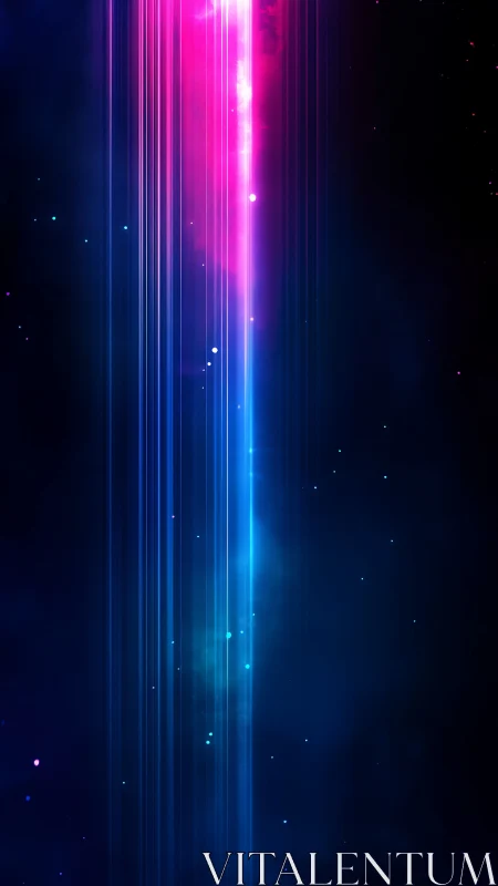 Neon starlight cascade slicing through midnight cosmos.