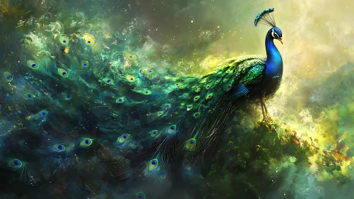 Starlit peacock river unfurling across a dreamlit hillcrest.