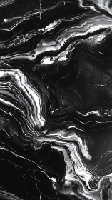 Midnight marble rivers swirl through monochrome cosmoscape.