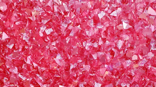 Pink reflective shards form dense irregular glitter field