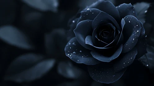 Midnight Bloom: Jeweled Darkness Captured in Petals