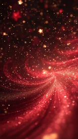 Starlit crimson swirl drifting through a glittering night.