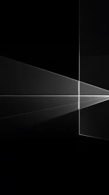 Geometric light beams slicing through deep black space.