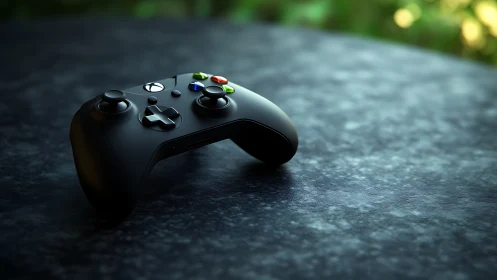 Xbox Controller Resting on Weathered Concrete Surface