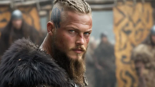 Warrior close-up captures fierce gaze in cinematic framing