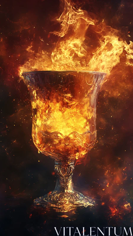 Ornate Chalice Engulfed in Flames.