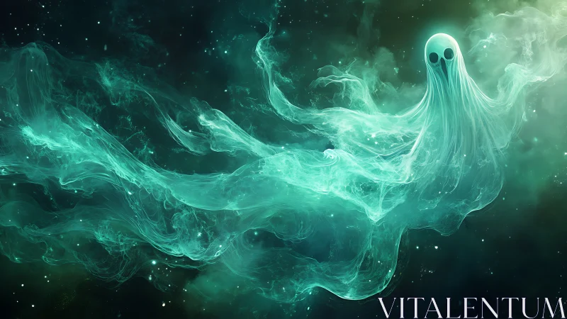 Spectral nebula ghost rendered as fluid volumetric plasma.