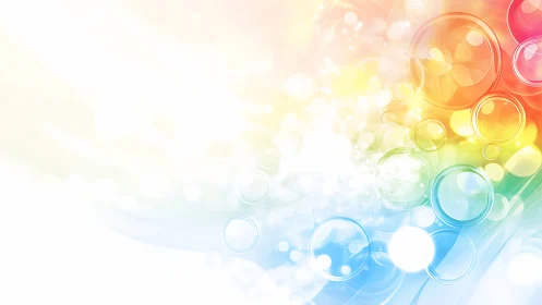 Color bubbles drift through a sunrise of dissolving light