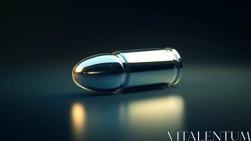 Chromed cartridge geometry under controlled studio reflections.