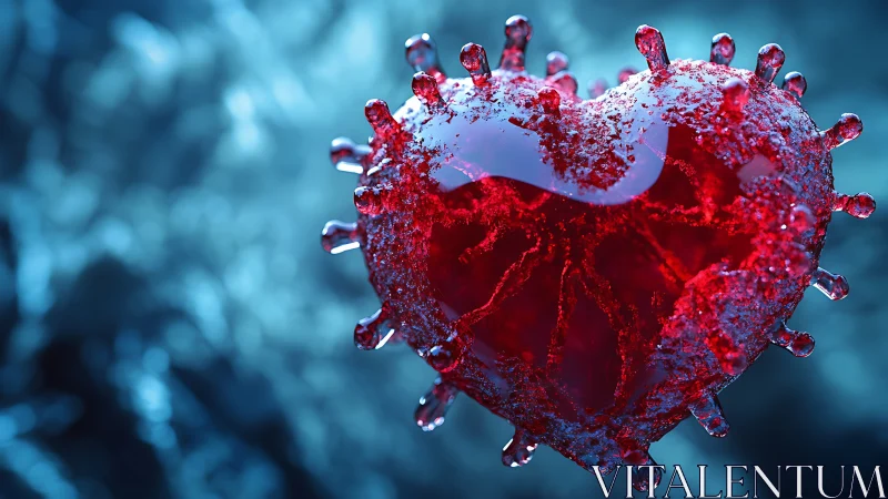 Three-dimensional viral particle with spherical morphology, crystalline spike protrusions, and lumin