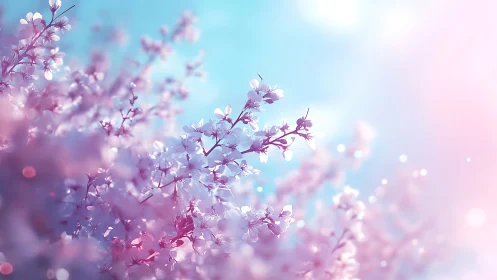Dreamy Purple Blossoms in Soft Springtime Light.