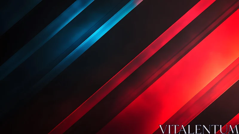 Abstract diagonal lines in blue and red with modern digital style.