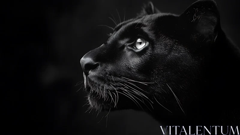 Black Panther Profile Study in Monochromatic Lighting.