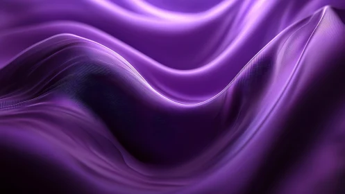 Purple satin waves form smooth abstract flowing folds