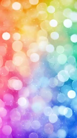Iridescent rainbow bokeh lights over soft gradient field.