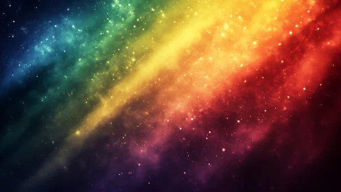 Spectrum nebula gradient with luminous particulate field design.