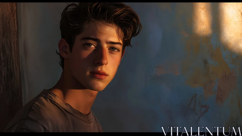 Soft golden light rests gently on a thoughtful young face