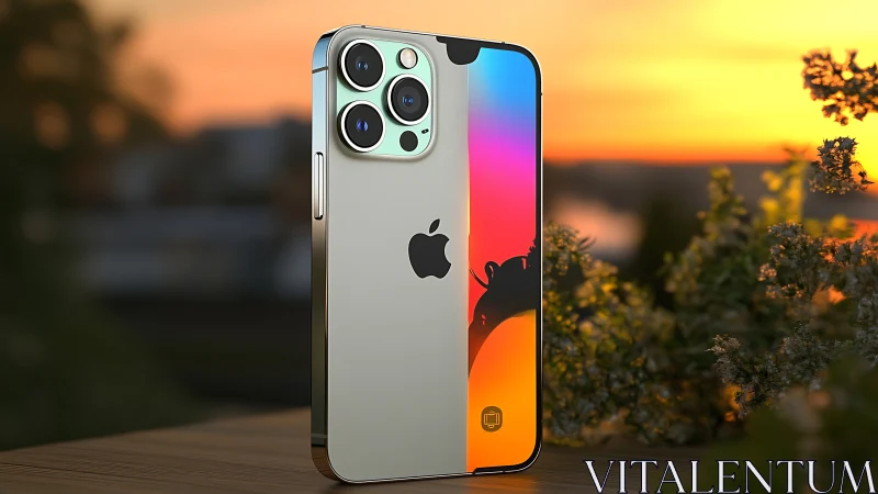 Silver sentinel glows with sunset's chromatic whisper.