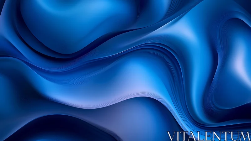 Velvet blue currents quietly fold space into liquid ribbons