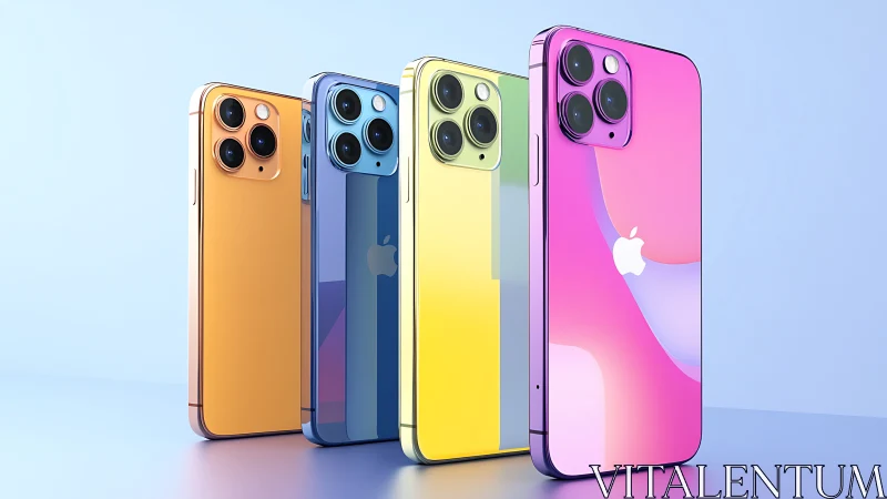 Multi-Hued iPhone Pro Series Variants With Gradient Color Gradations.