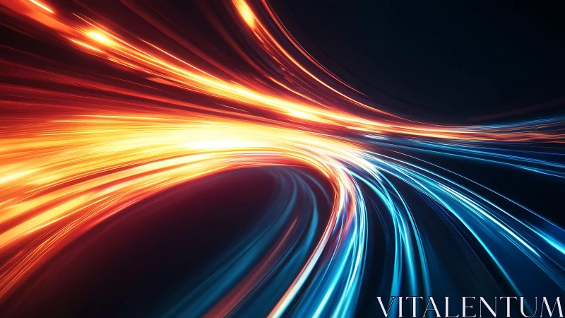 Futuristic Light Trails in Motion, Abstract Digital Art Style.