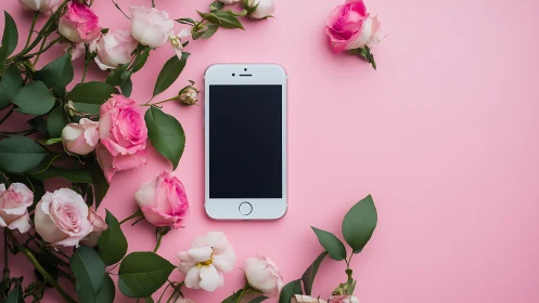 Blooming Connections: Roses Embrace Modern Technology.