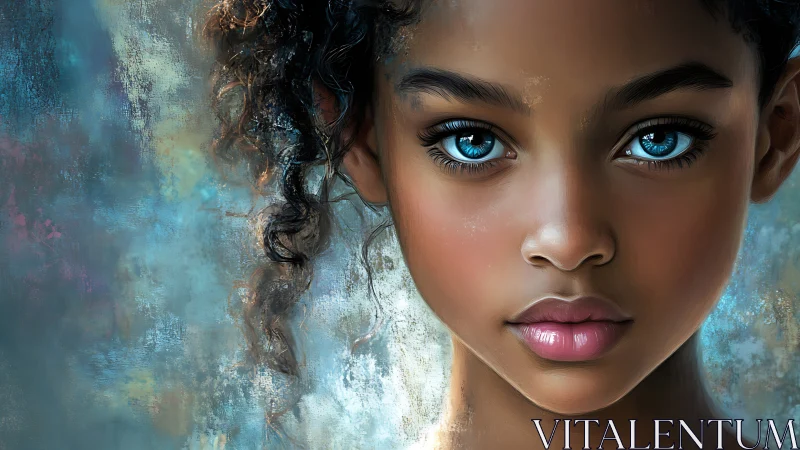 Luminous Gaze: Tempest of Cerulean Dreams.