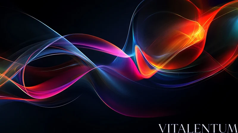 Neon ribbons converse in luminous currents across midnight