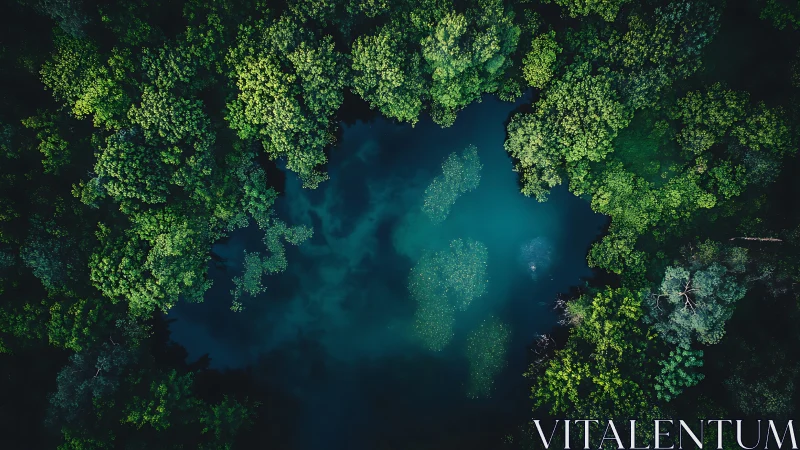 Tranquil Forest Pool: Nature's Peaceful Green Sanctuary.