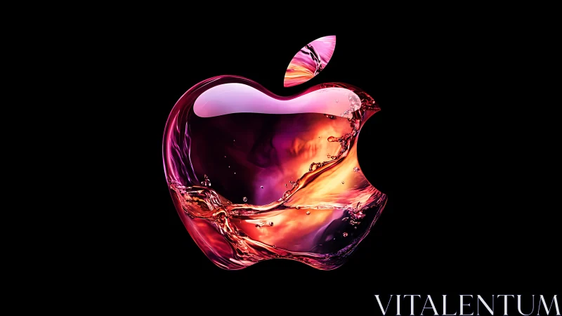 Apple Logo Transforms Into Liquid Fire and Light