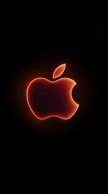 Glowing orange fruit-shaped logo rendered with neon edge halo