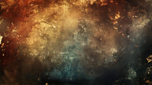 Grunge Abstract Texture Art with Earthy Brown and Blue Tones.