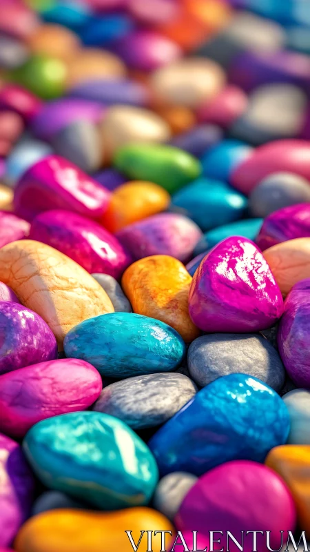 Polished Gemstones Display Vibrant Chromatic Gradient in Macro Photography