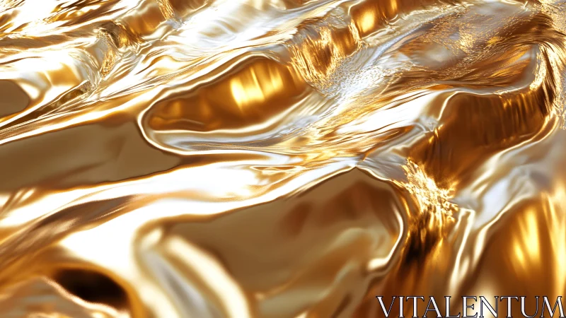 Flowing liquid gold texture in abstract modern digital art style.