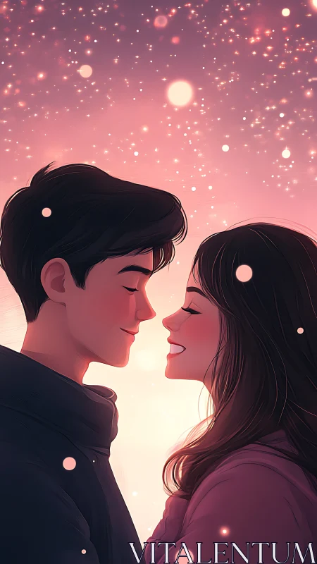 Luminescent Encounter: Two Souls Converge in Stardust Reverie