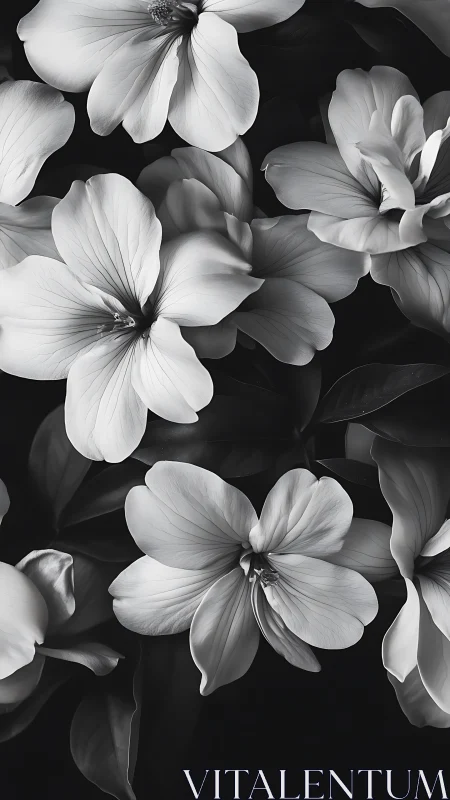 Monochromatic Flowers Against Darkness.