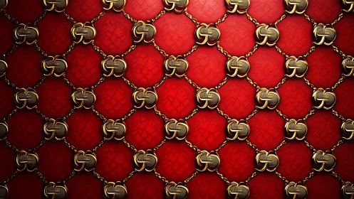 Interlocking metallic nodes form lattice over red surface