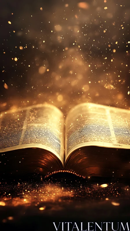Luminous codex under particulate golden bokeh dispersion.