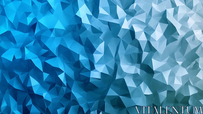 Shifting glacier of blue polygons in crystalline motion.