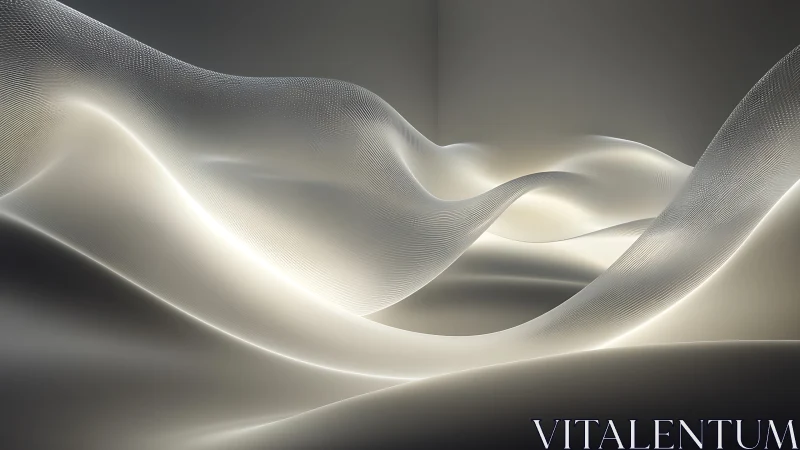 Luminous flowing mesh waves in minimal abstract chamber.