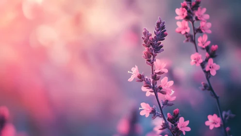 Selective Focus Macro Photography of Pink Lupine Flowers with Graduated Bokeh Depth